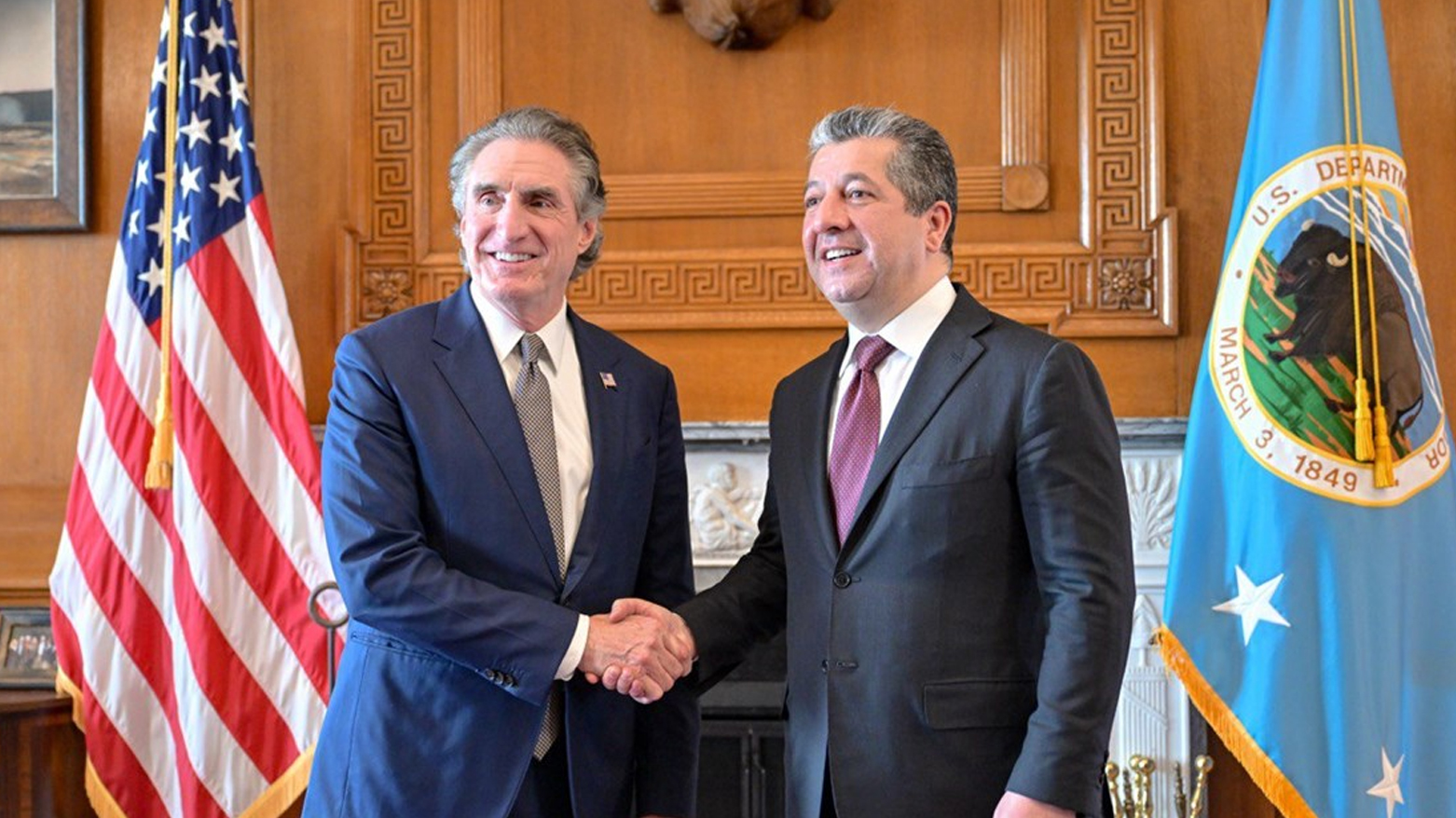 مسرور بارزاني يبحث مع وزير الداخلية الأميركي تعزيز التعاون في الطاقة وحماية بنية إقليم كوردستان