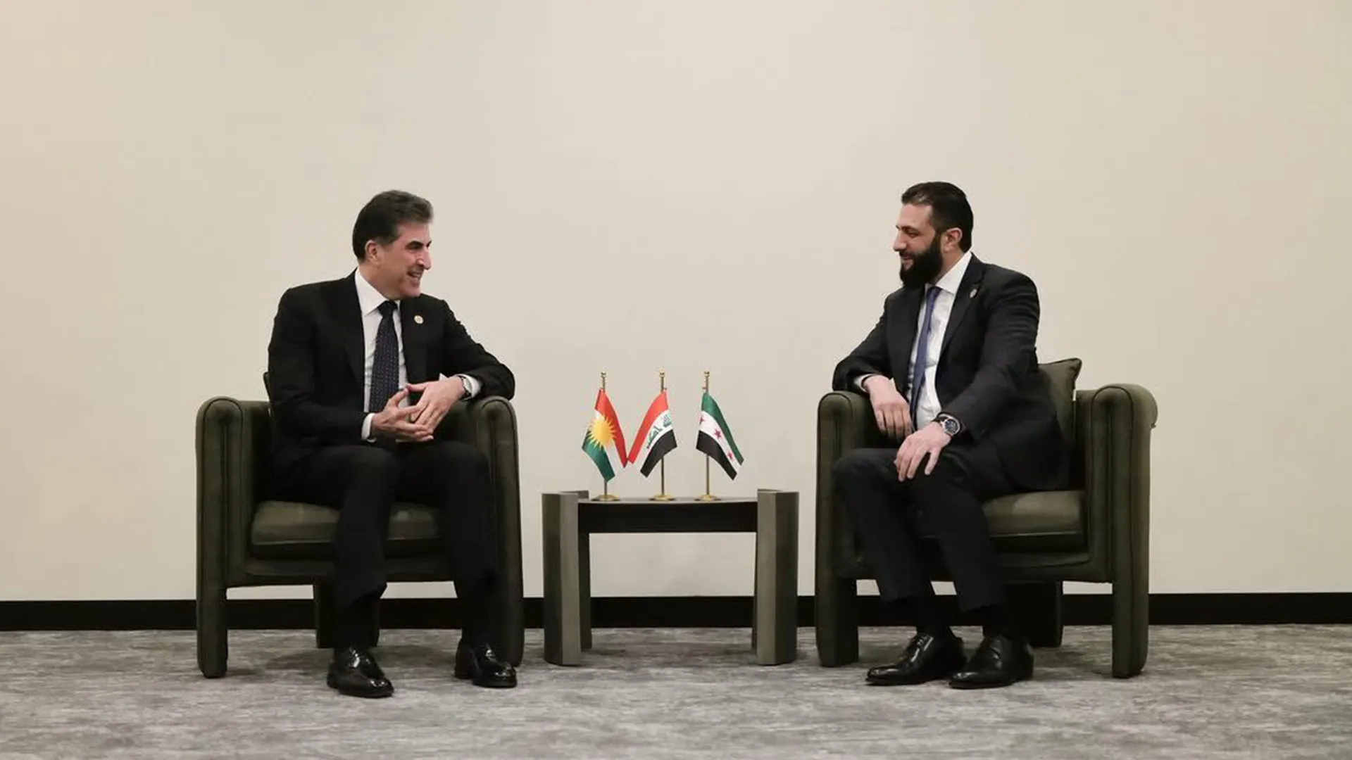 نيجيرفان بارزاني وأحمد الشرع يبحثان سبل التعاون واستقرار سوريا